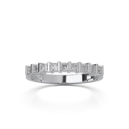 0.50 ct Natural Diamond Wedding Bands in 10k White Gold