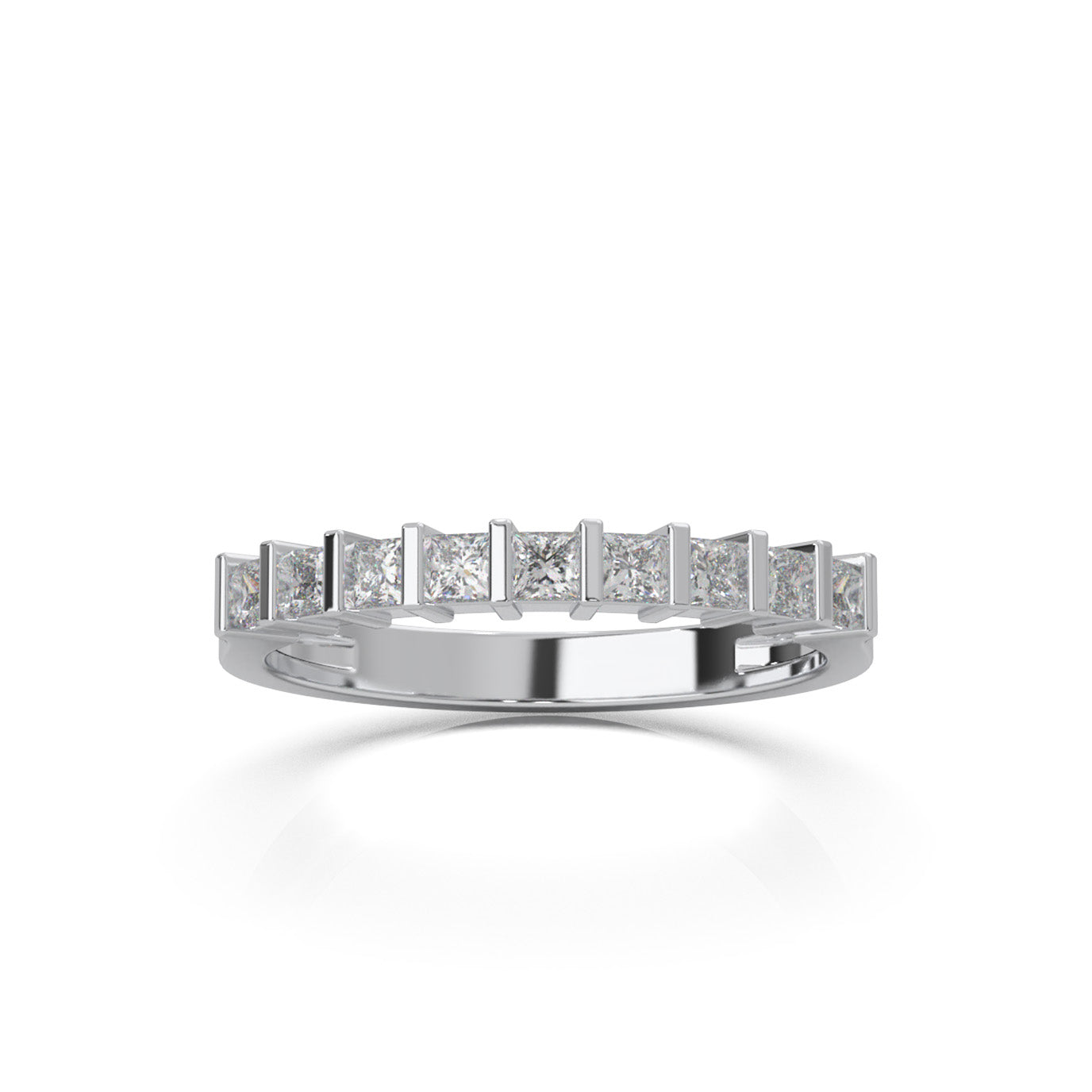0.50 ct Moissanite Wedding Bands in 14k White Gold
