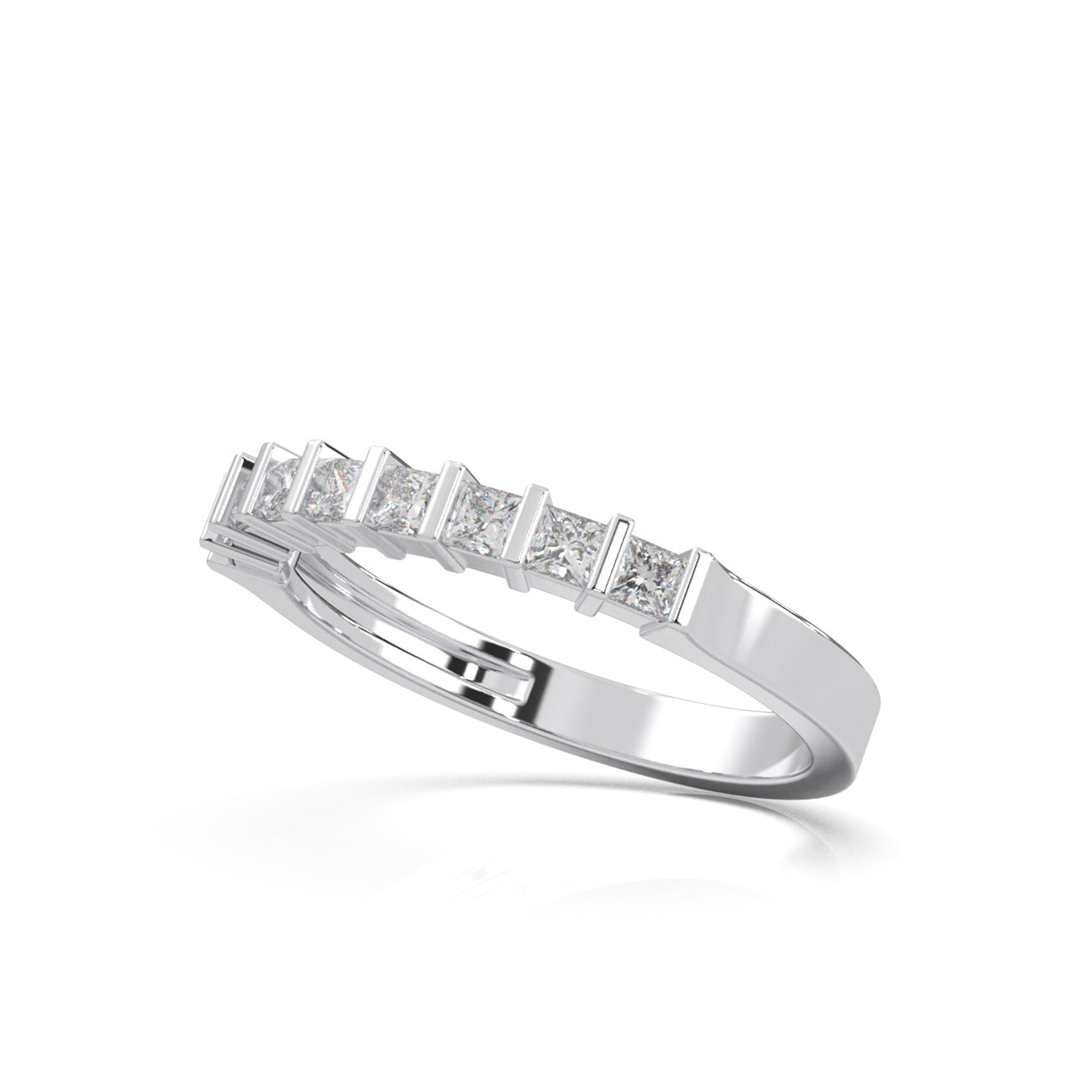 0.50 ct Natural Diamond Wedding Bands in 10k White Gold