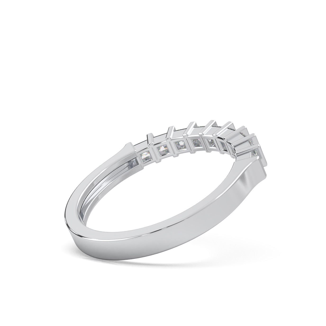 0.50 ct Moissanite Wedding Bands in 10k White Gold