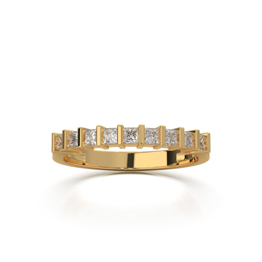0.50 ct Moissanite Wedding Bands in 10k Yellow Gold