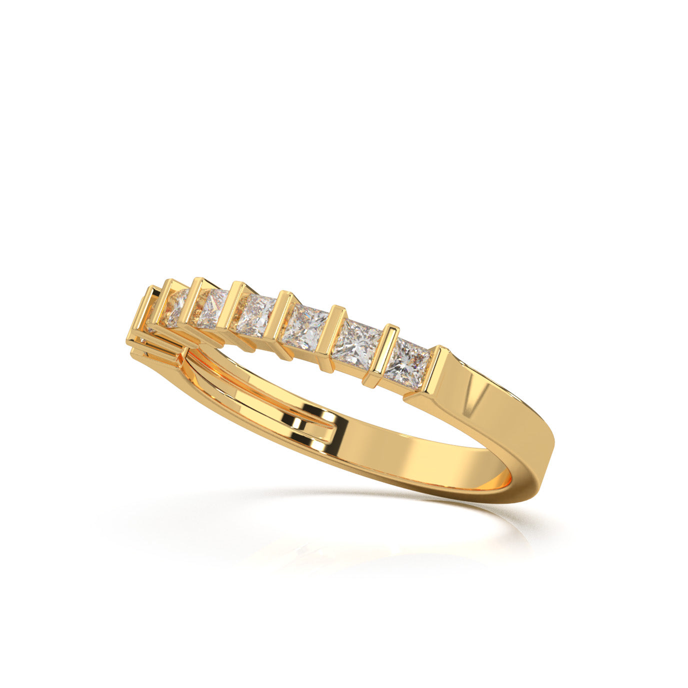 0.50 ct Natural Diamond Wedding Bands in 10k Yellow Gold