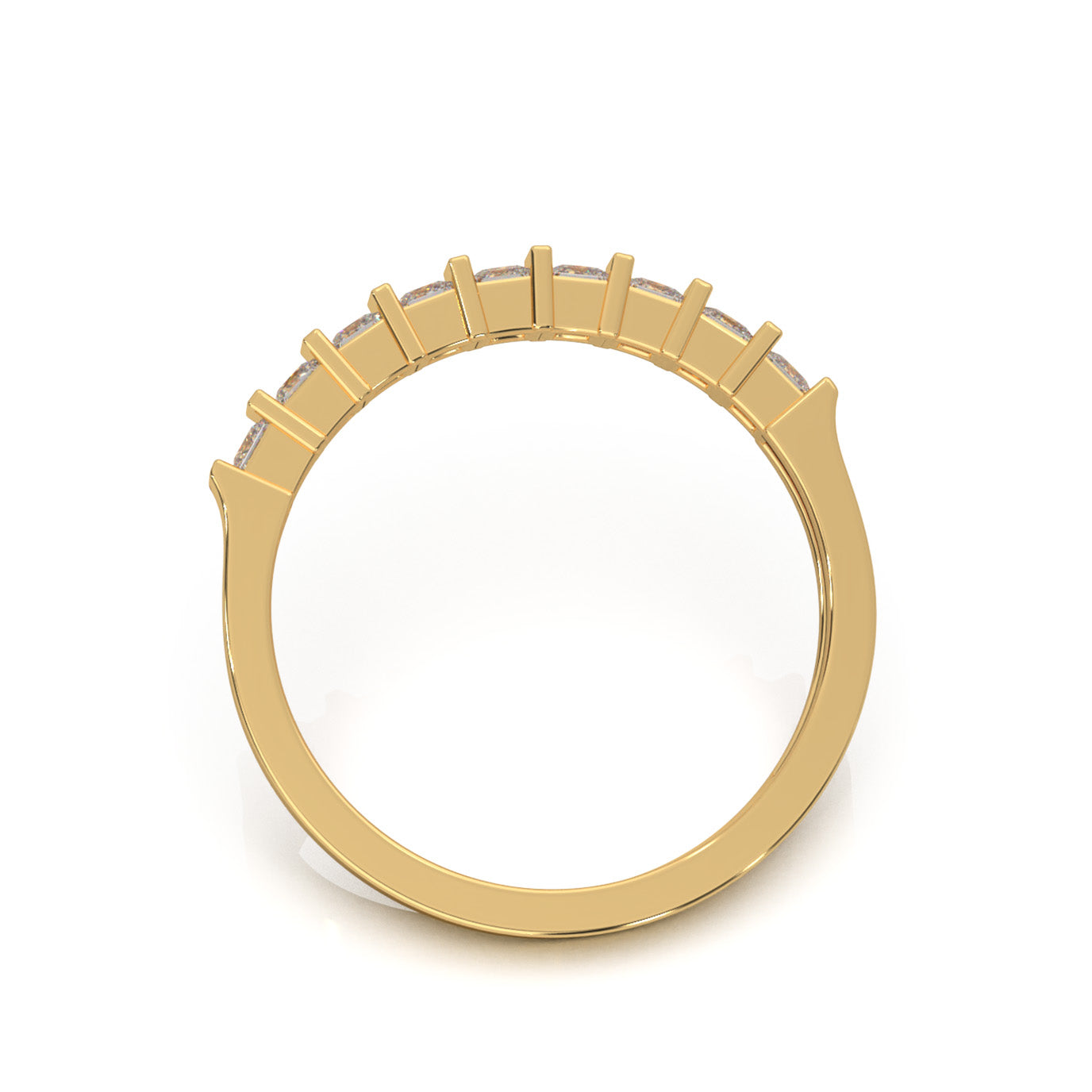 0.50 ct Moissanite Wedding Bands in 10k Yellow Gold