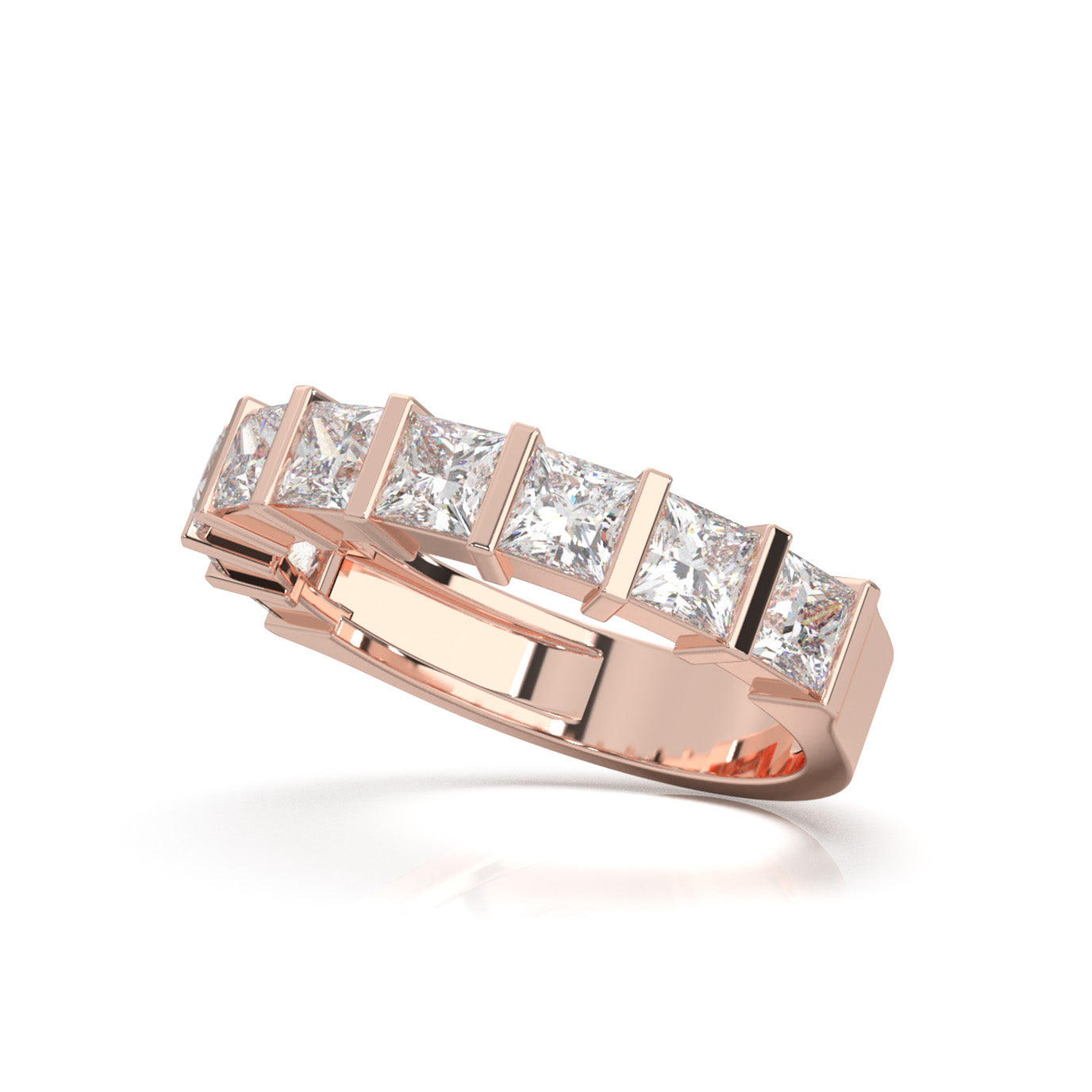 2.00 ct Moissanite Wedding Bands in 10k Rose Gold