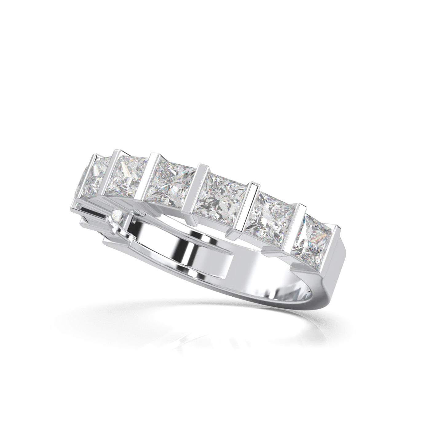 2.00 ct Moissanite Wedding Bands in 14k White Gold