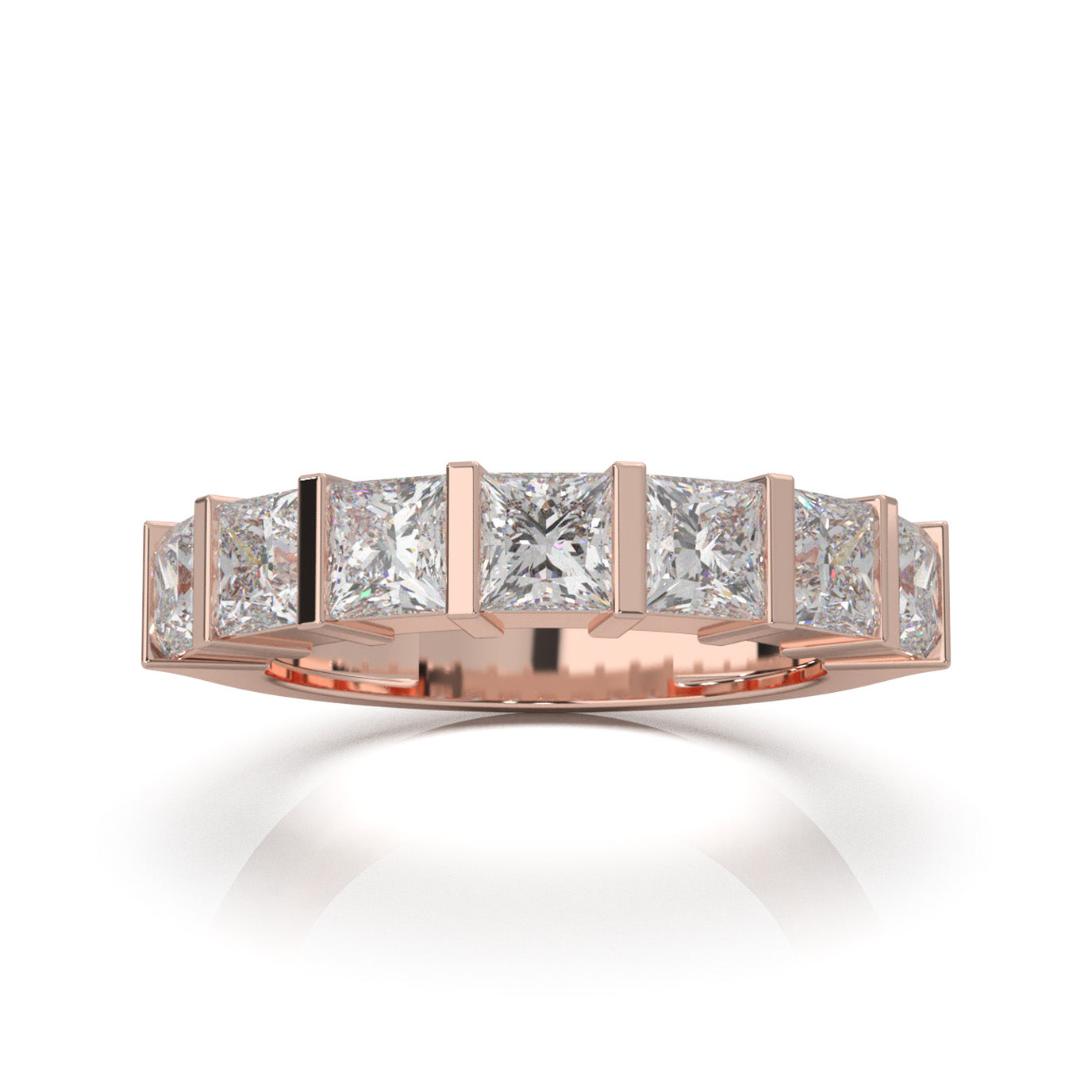 2.80 ct Natural Diamond Wedding Bands in 10k Rose Gold