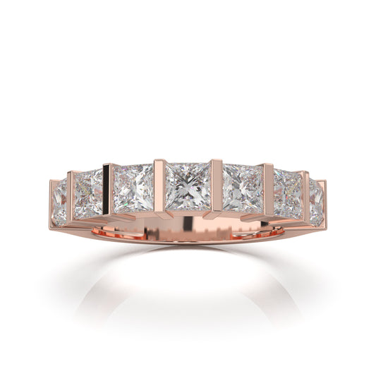 2.80 ct Moissanite Wedding Bands in 10k Rose Gold