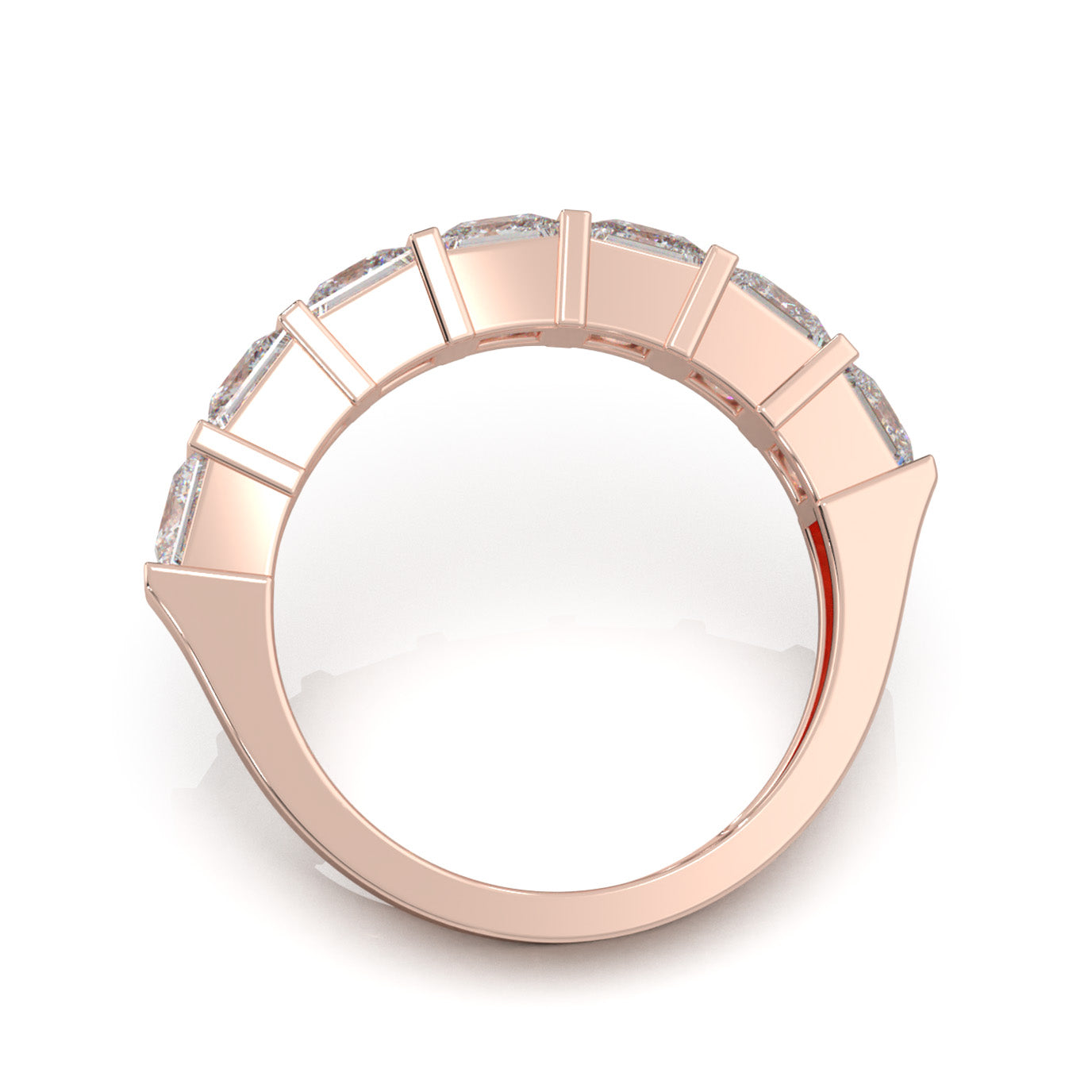 2.80 ct Moissanite Wedding Bands in 10k Rose Gold
