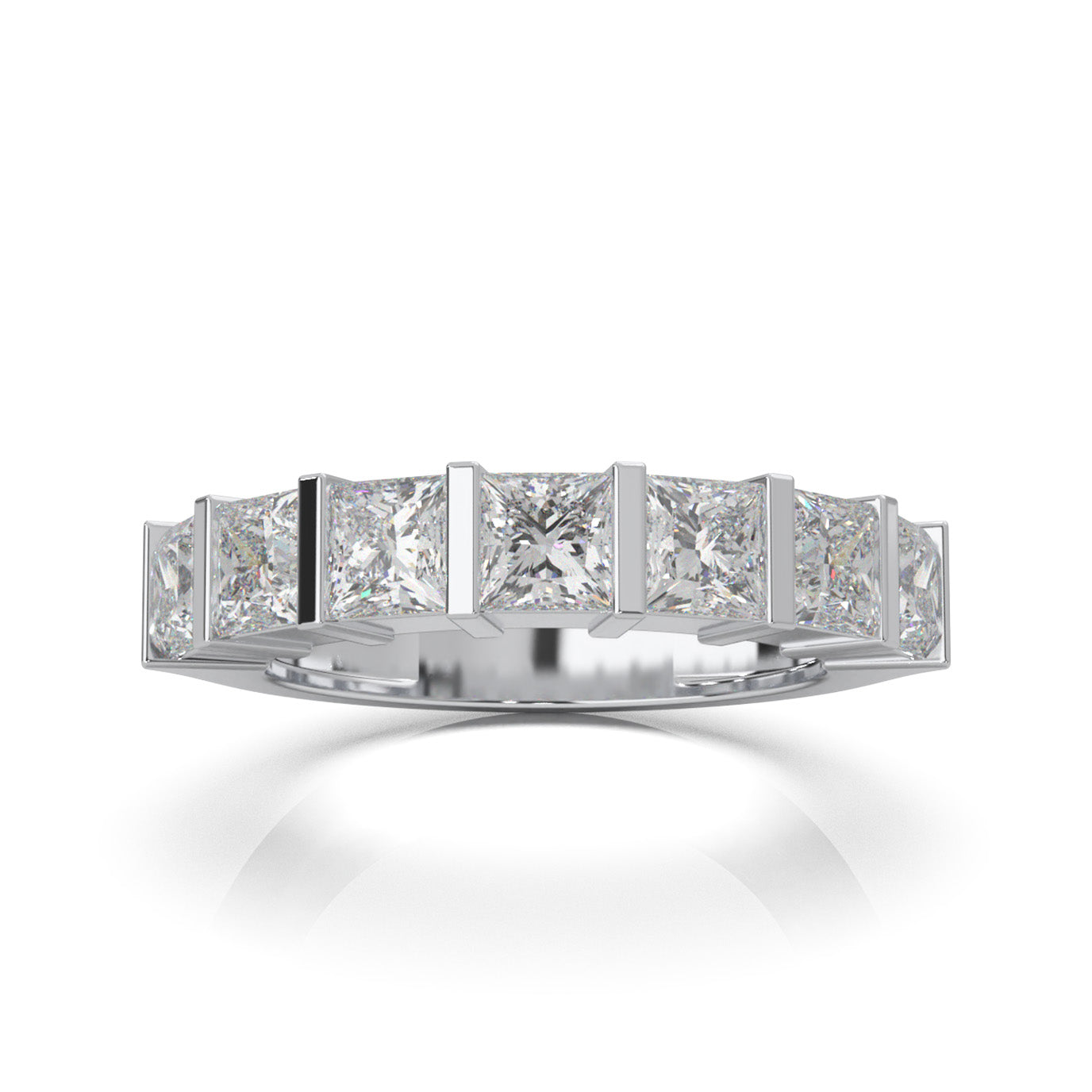 2.80 ct Moissanite Wedding Bands in 14k White Gold