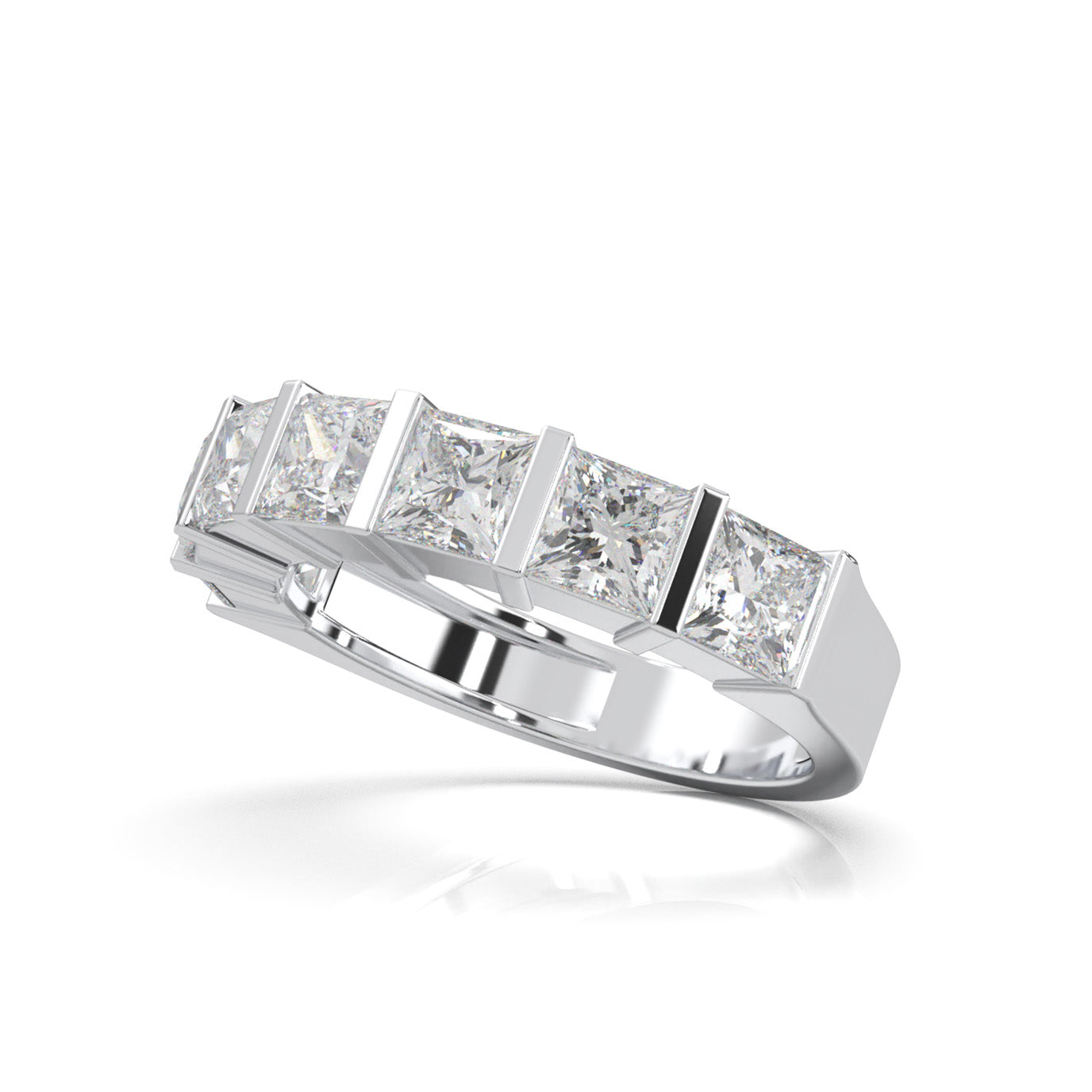 2.80 ct Moissanite Wedding Bands in 14k White Gold