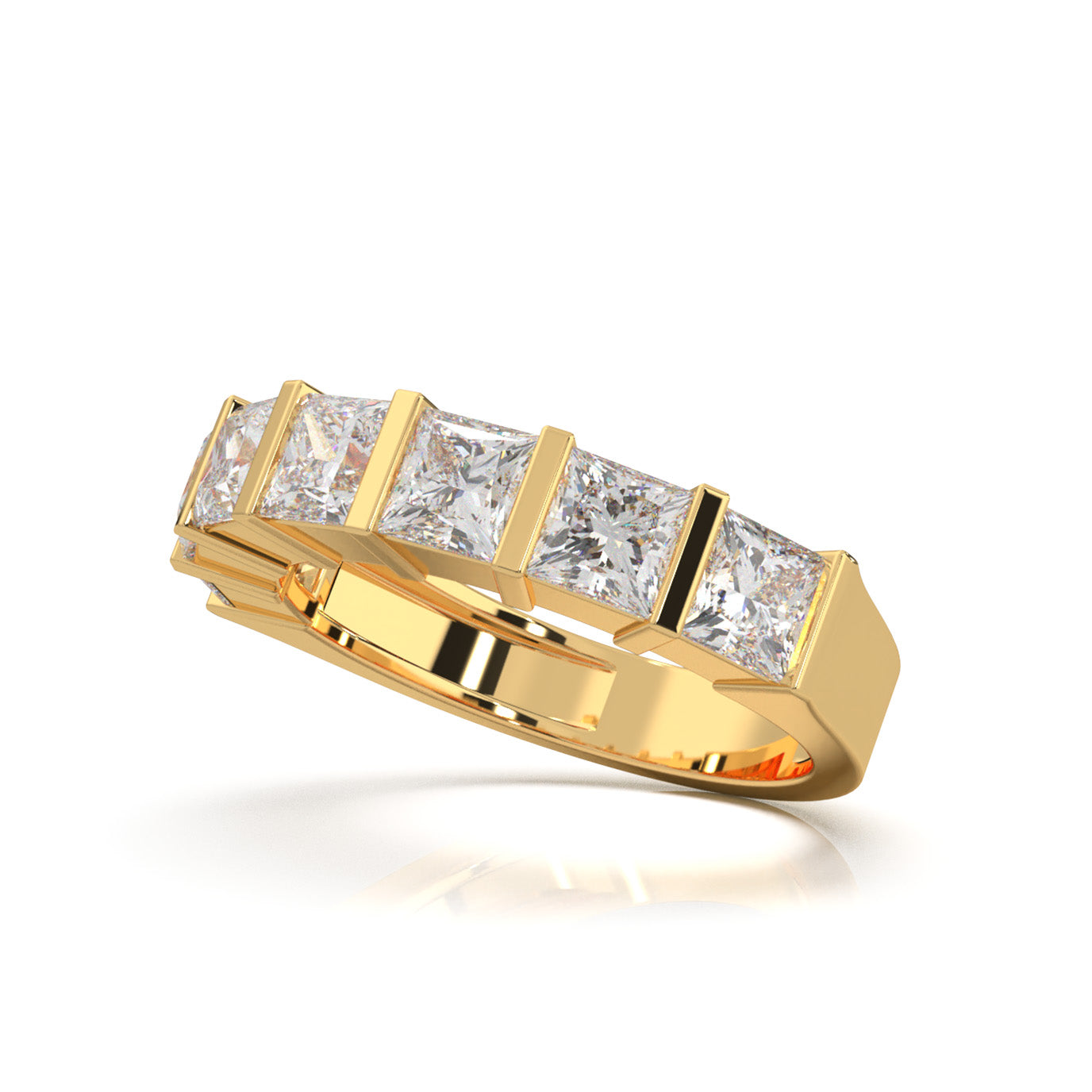 2.80 ct Moissanite Wedding Bands in 10k Yellow Gold