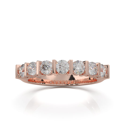 1.10 ct Moissanite Wedding Bands in 14k Rose Gold