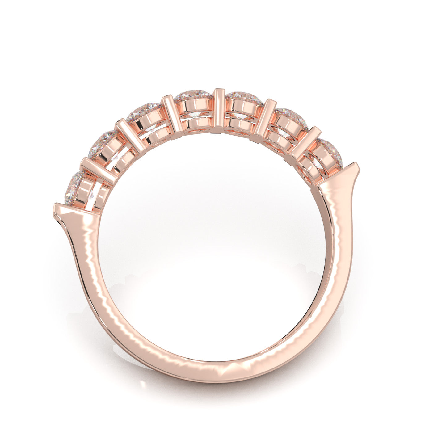 1.10 ct Moissanite Wedding Bands in 14k Rose Gold