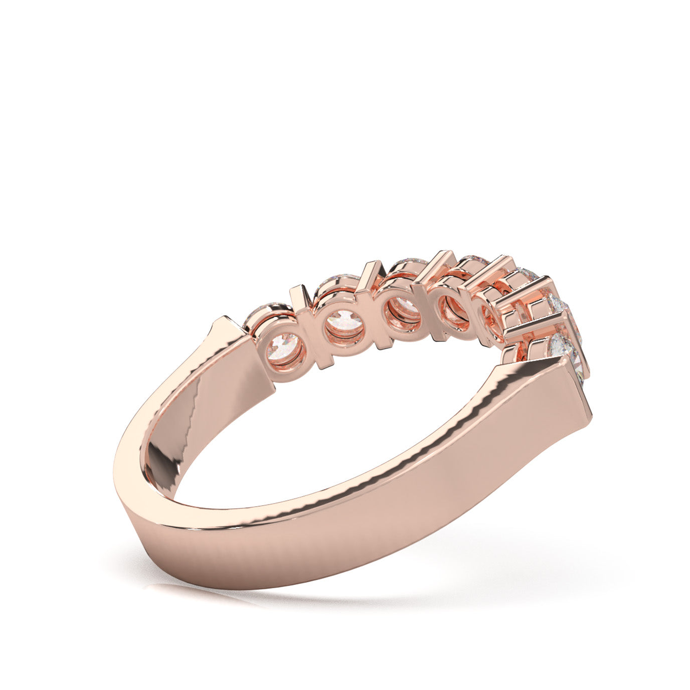 1.10 ct Moissanite Wedding Bands in 10k Rose Gold