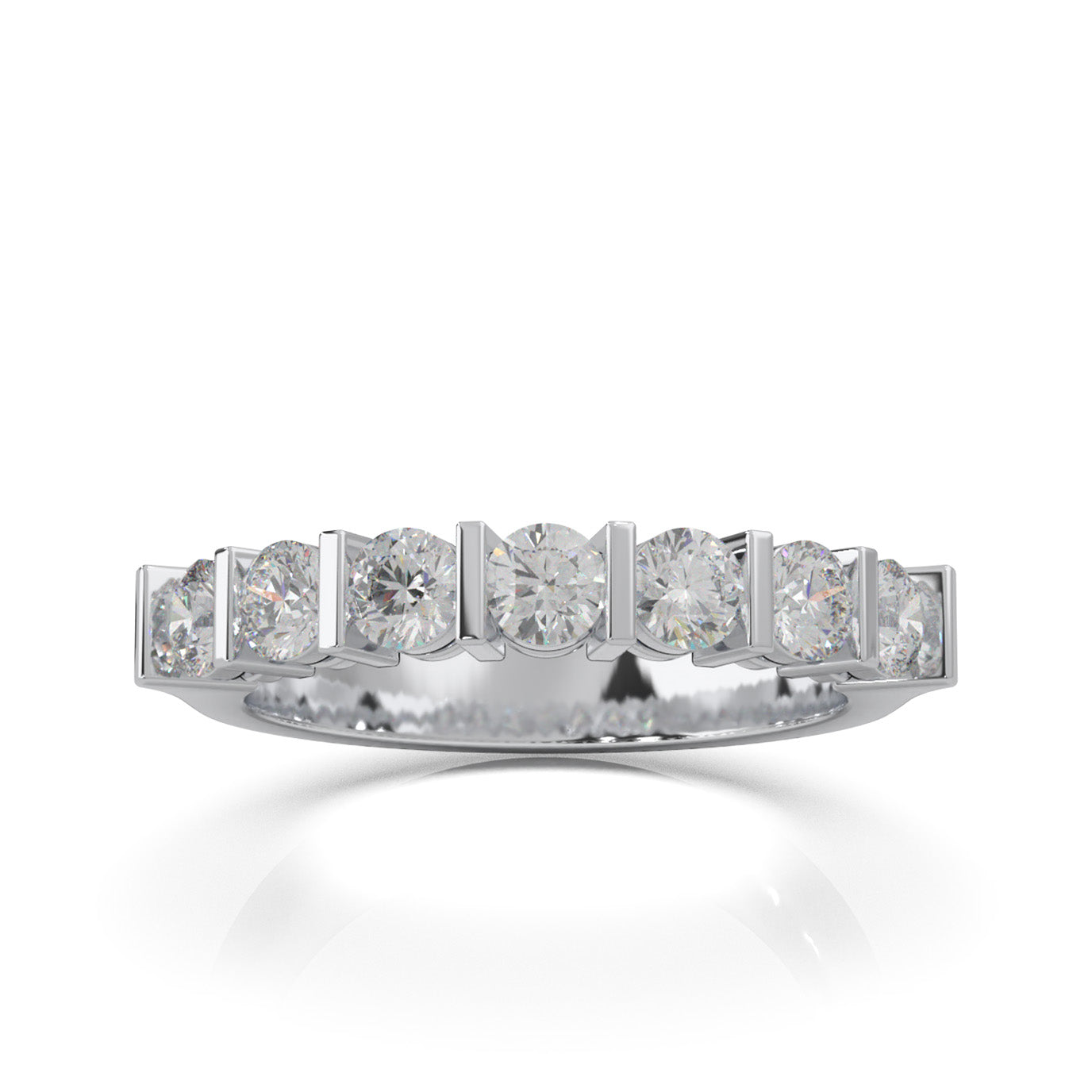 1.10 ct Moissanite Wedding Bands in 10k White Gold