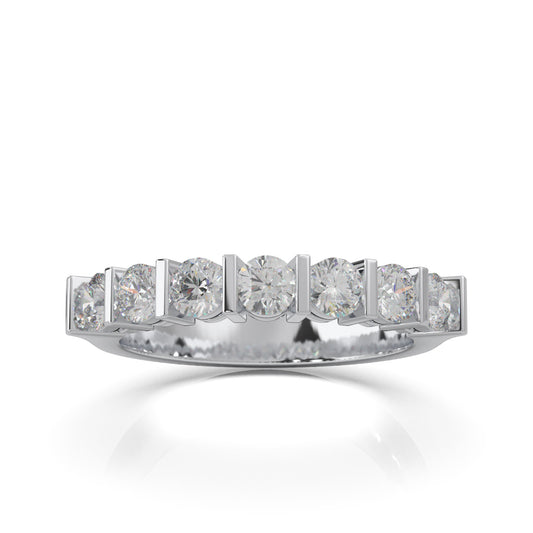 1.10 ct Moissanite Wedding Bands in 10k White Gold