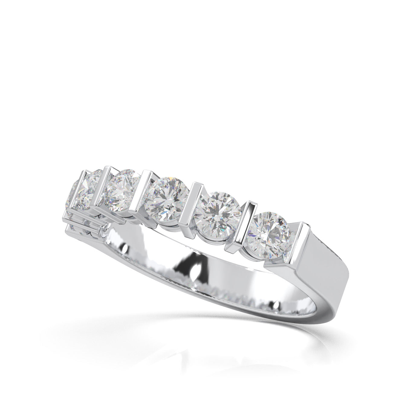1.10 ct Moissanite Wedding Bands in 14k White Gold