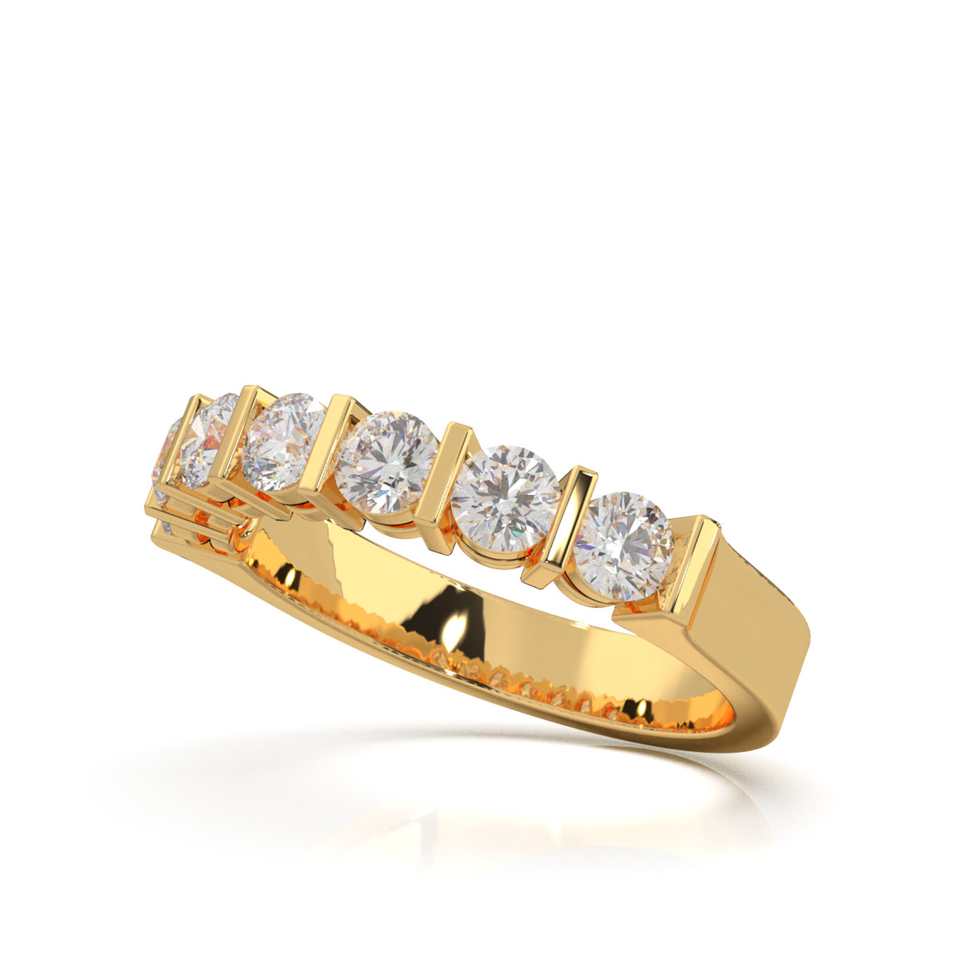 1.10 ct Natural Diamond Wedding Bands in 14k Yellow Gold