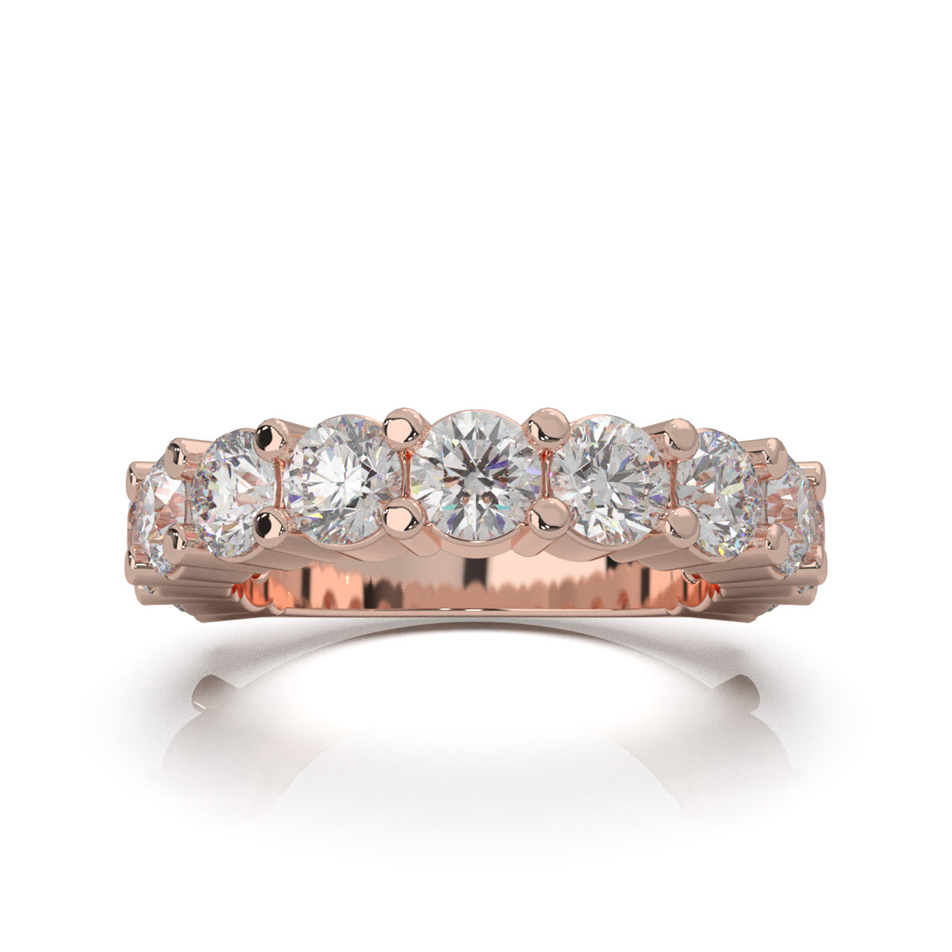 3.60 ct Natural Diamond Wedding Bands in 10k Rose Gold