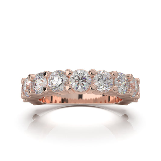 3.60 ct Natural Diamond Wedding Bands in 10k Rose Gold