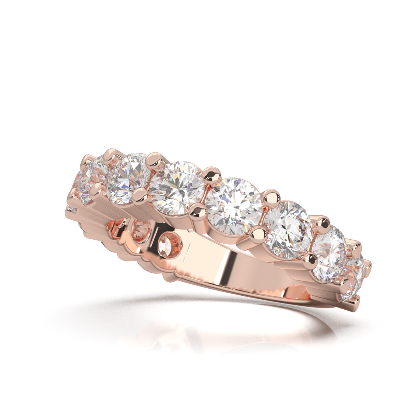 3.60 ct Natural Diamond Wedding Bands in 10k Rose Gold