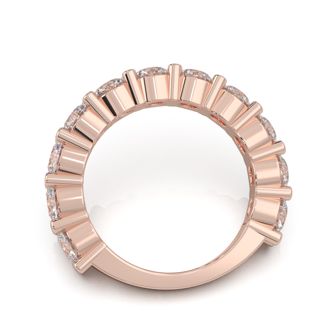 3.60 ct Moissanite Wedding Bands in 10k Rose Gold