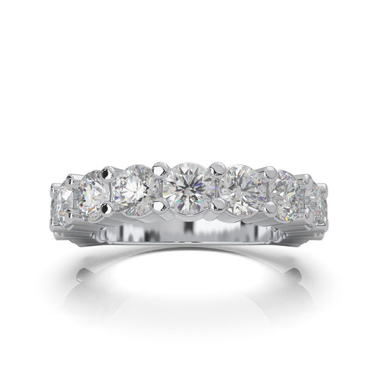 3.60 ct Moissanite Wedding Bands in 10k White Gold