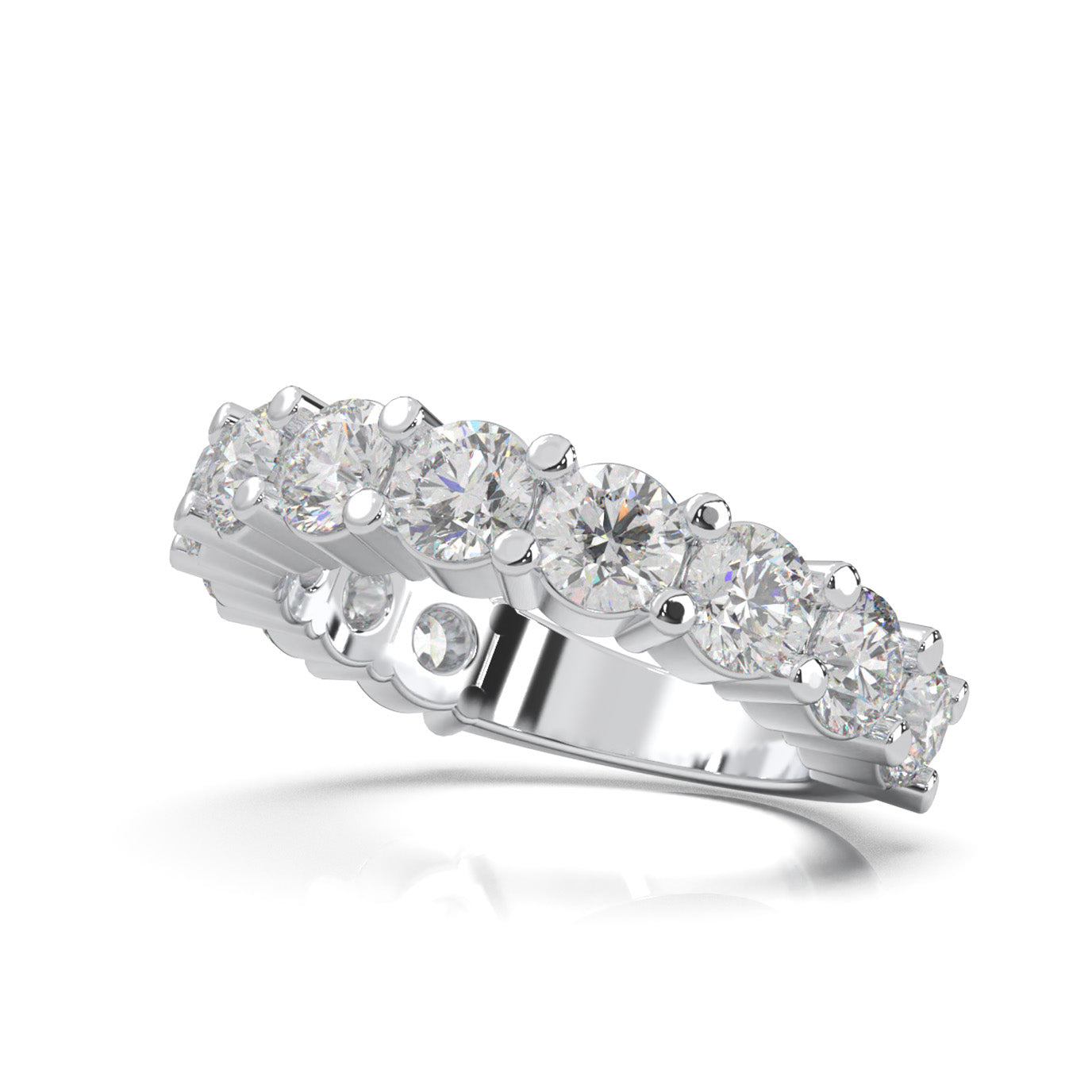 3.60 ct Natural Diamond Wedding Bands in 10k White Gold
