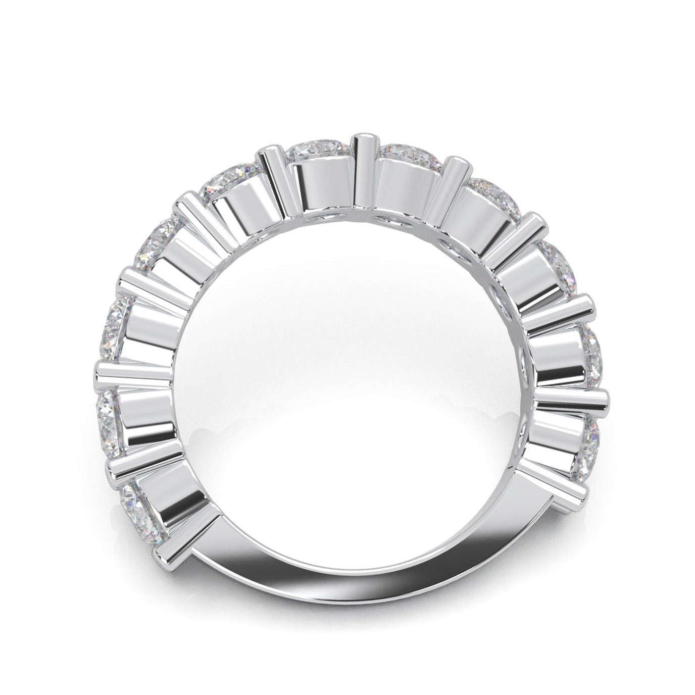3.60 ct Natural Diamond Wedding Bands in 10k White Gold