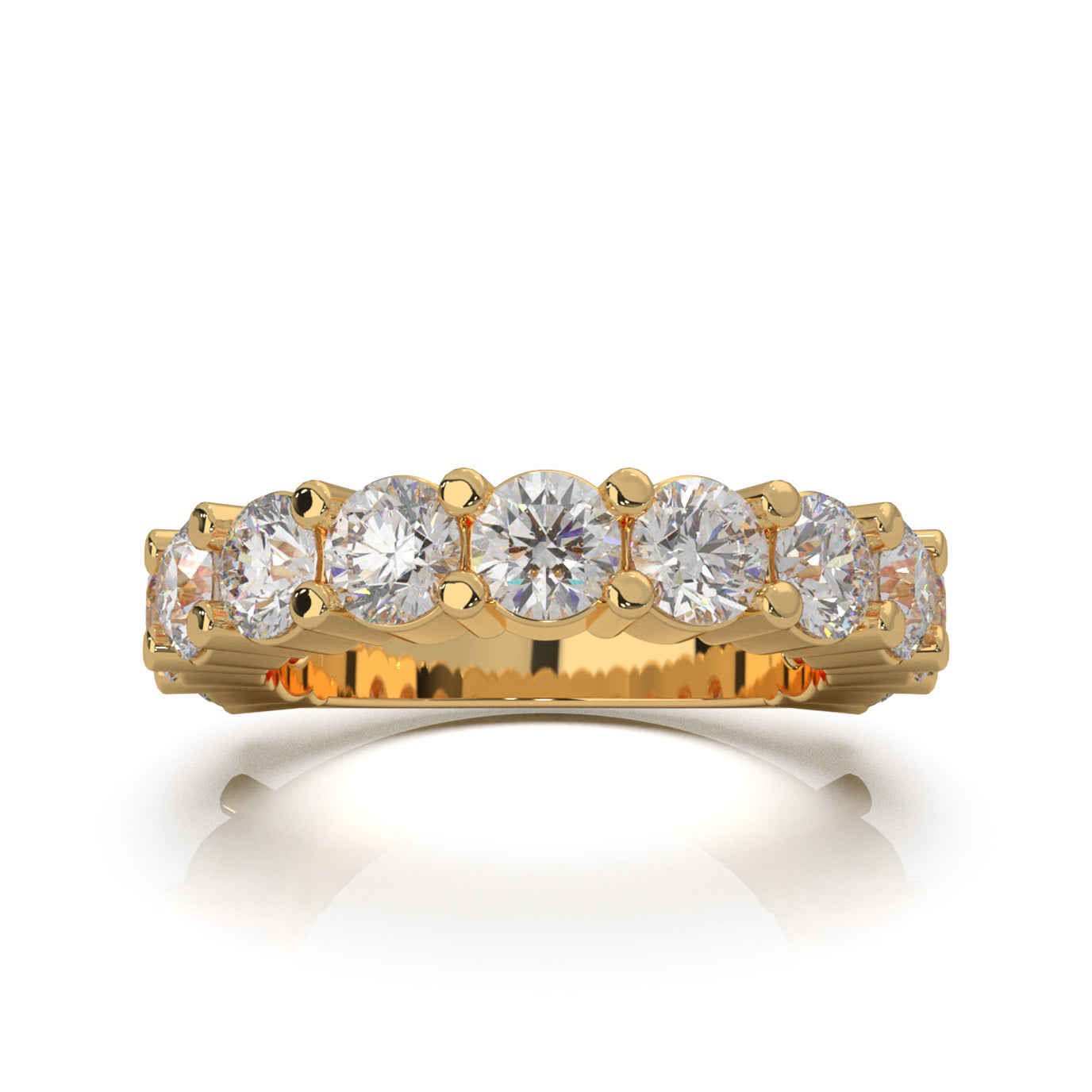 3.60 ct Moissanite Wedding Bands in 14k Yellow Gold