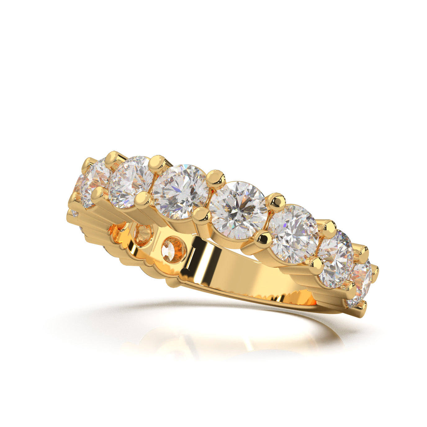 3.60 ct Natural Diamond Wedding Bands in 10k Yellow Gold