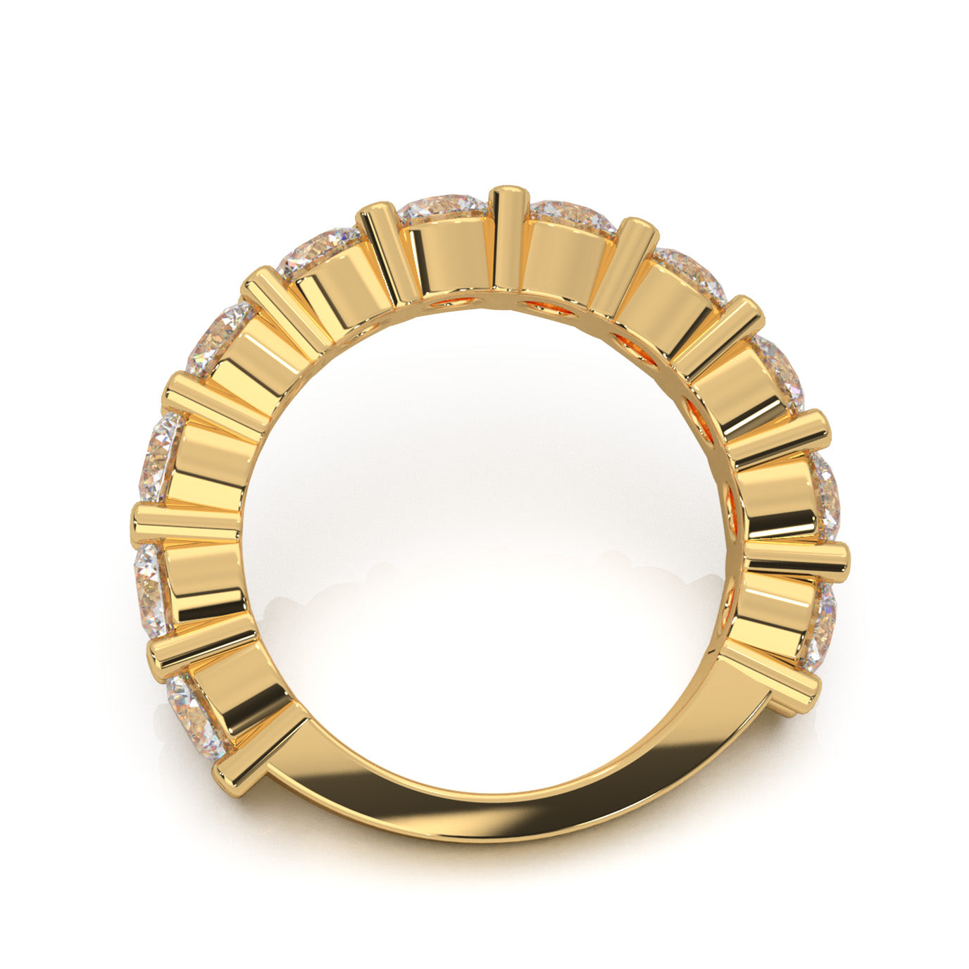 3.60 ct Natural Diamond Wedding Bands in 10k Yellow Gold