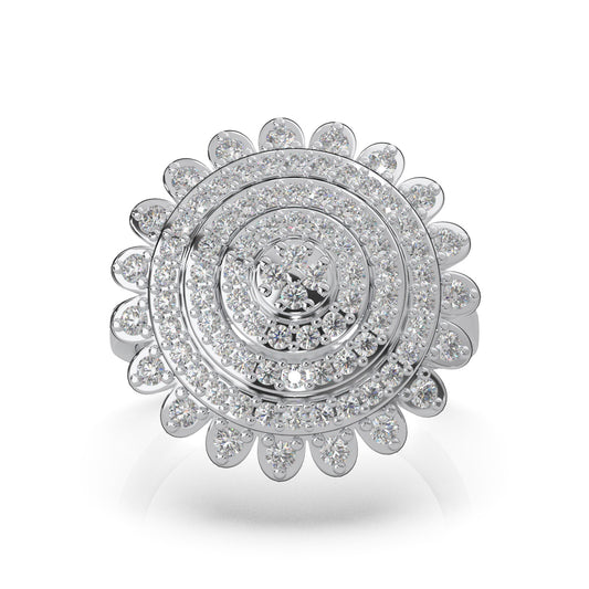 1.00 ct Moissanite Fancy Flower Ring in 14k White Gold