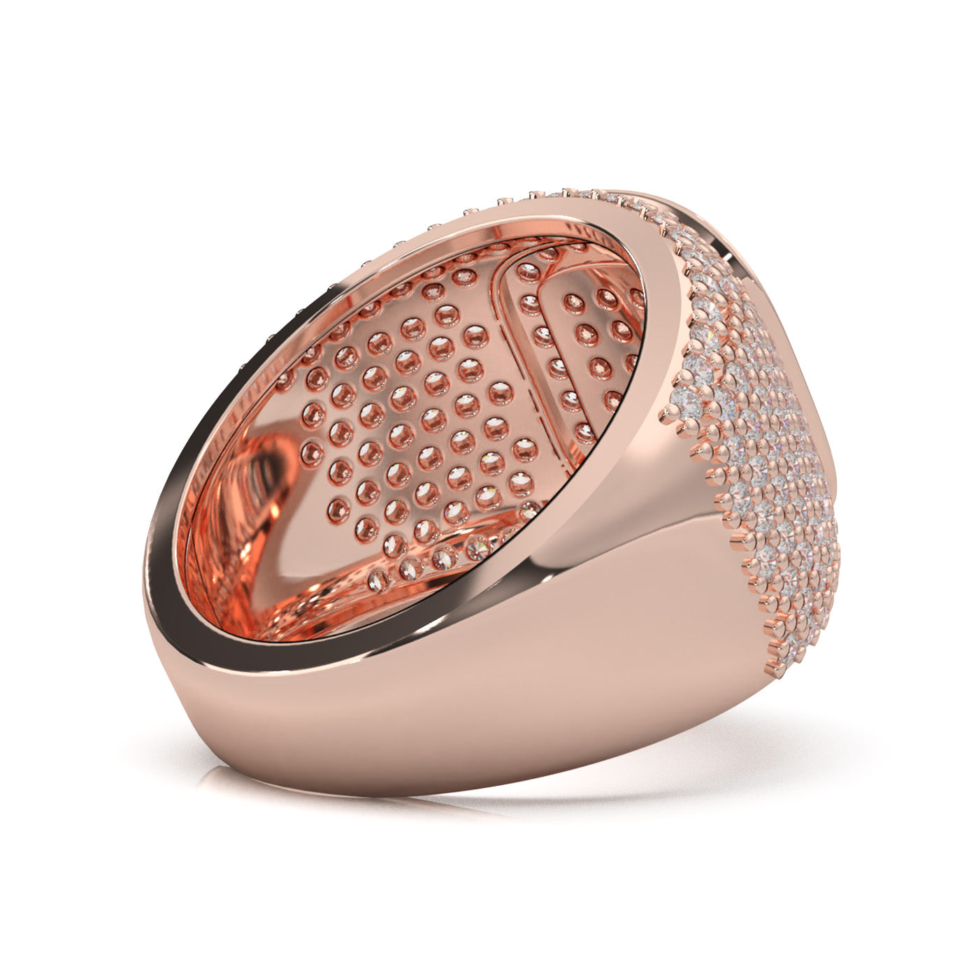 1.70 ct Lab Grown Diamond Pave Mens Ring in 14k Rose Gold