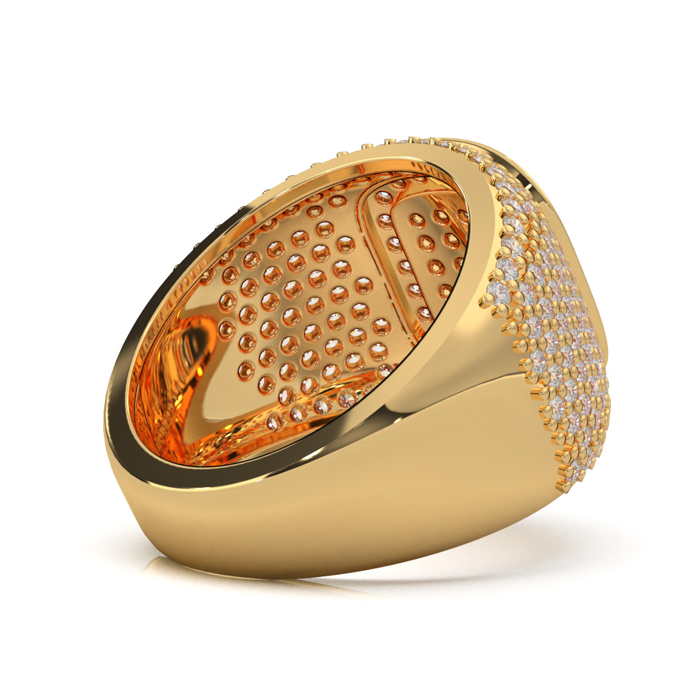 1.70 ct Natural Diamond Pave Mens Ring in 10k Yellow Gold