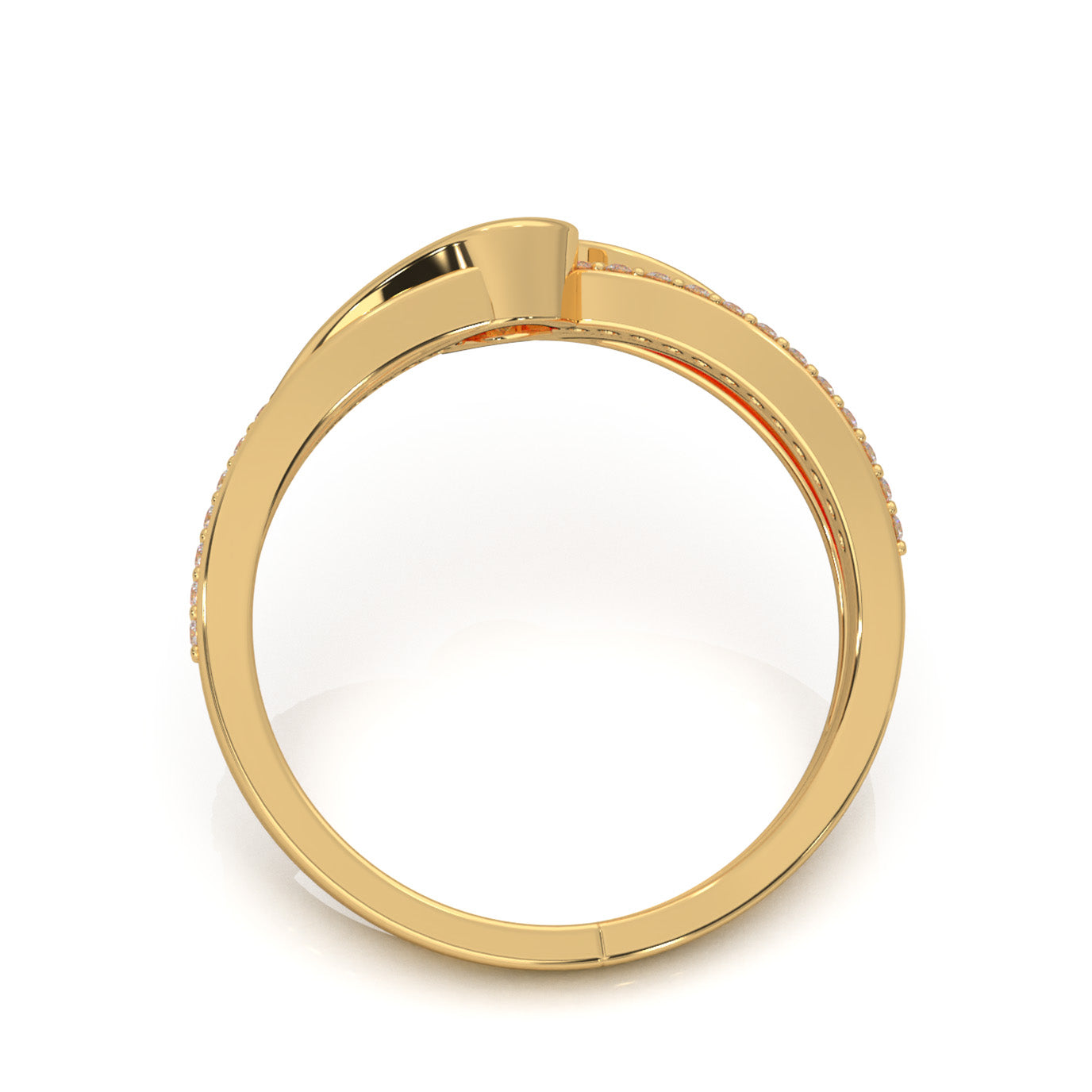 0.33 ct Moissanite Couples Ring Male Twist Engagement in 14k Yellow Gold