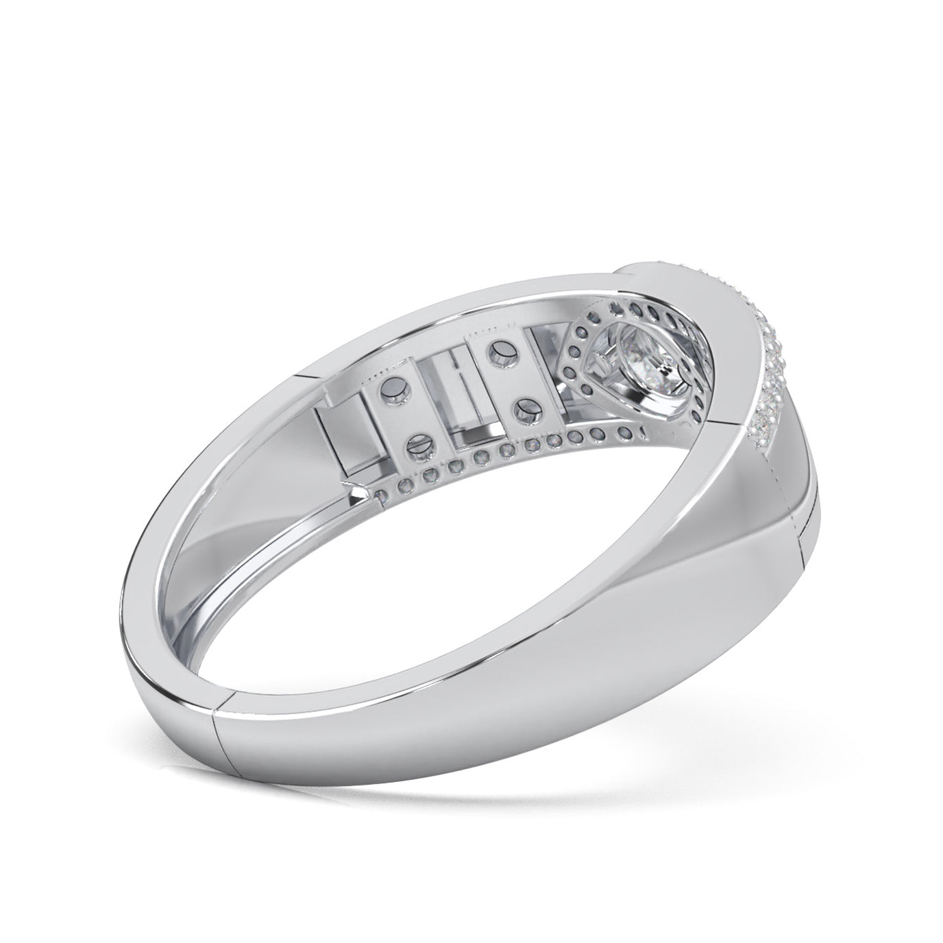 0.50 ct Lab Grown Diamond Eye Twist Couples Ring Female Engagement in 14k White Gold