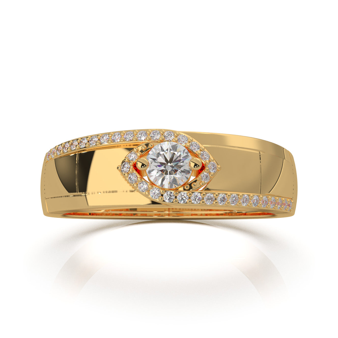 0.50 ct Natural Diamond Eye Twist Couples Ring Female Engagement in 10k Yellow Gold