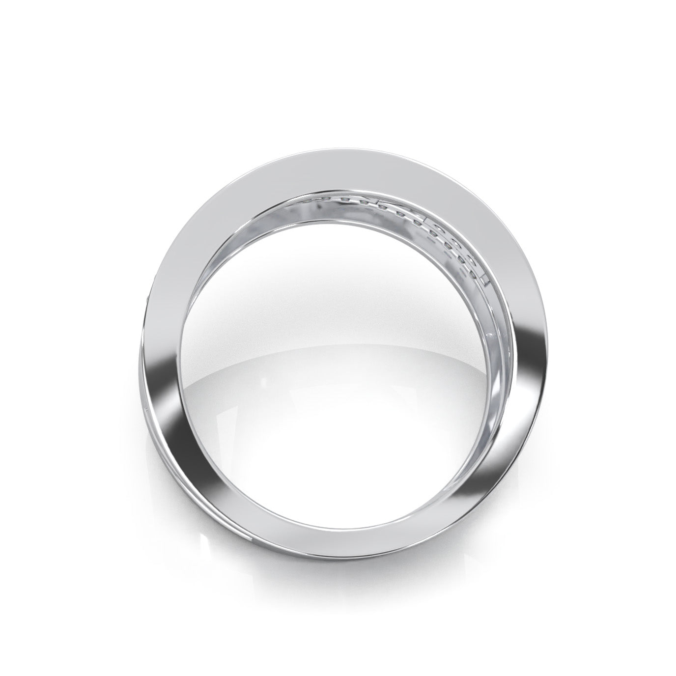 0.50 ct Natural Diamond LOVE Text Wedding Band in 14k White Gold