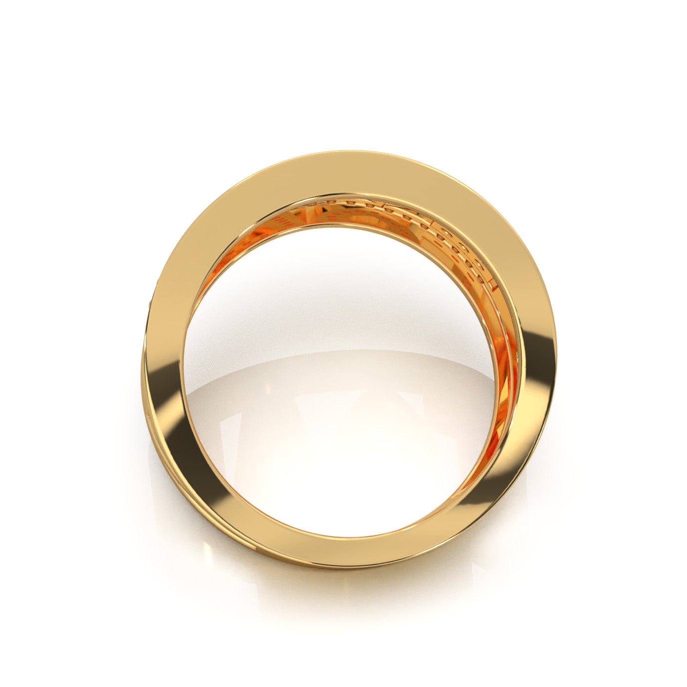 0.50 ct Moissanite LOVE Text Wedding Band in 14k Yellow Gold