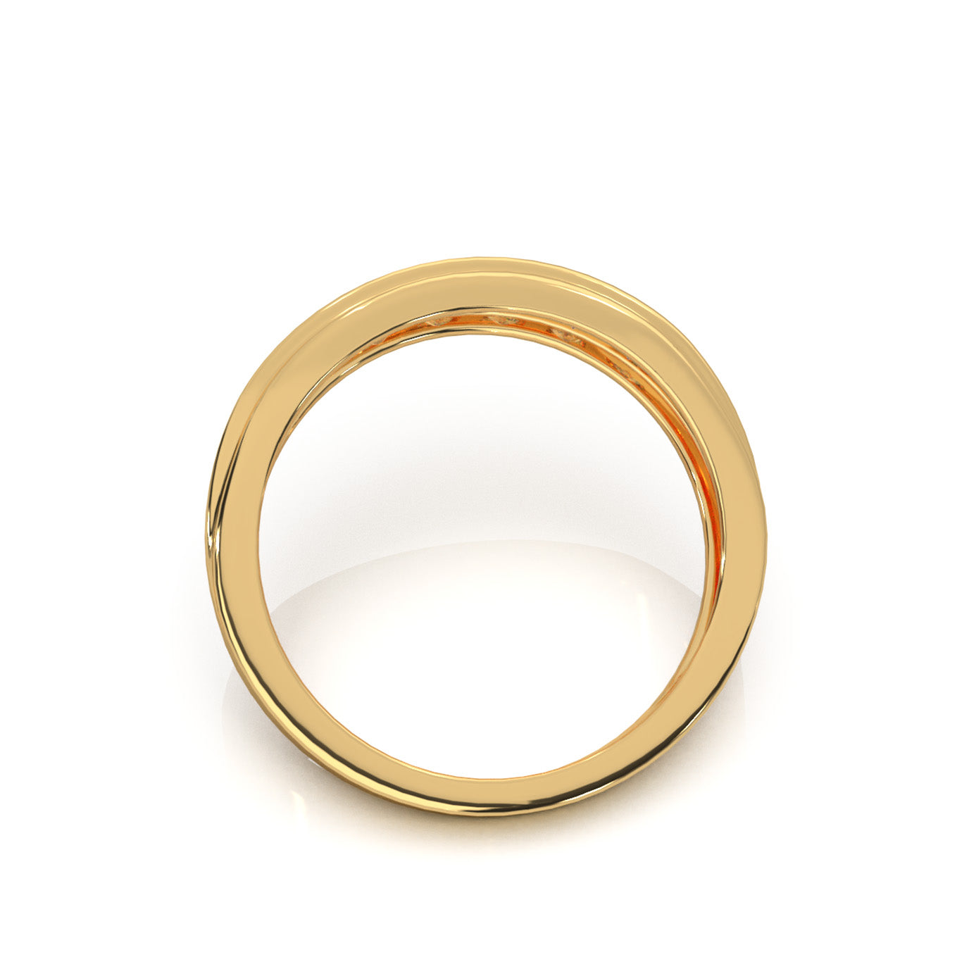 0.60 ct Natural Diamond Round Cut Raised Womens Wedding Band in 10k Yellow Gold