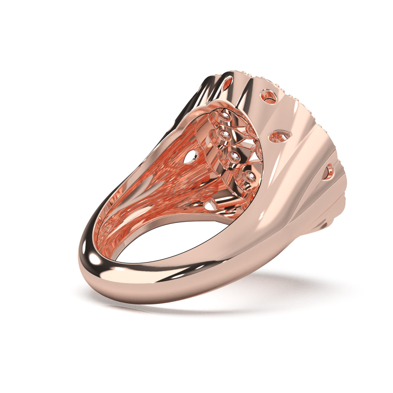 1.30 ct Moissanite Round Cluster Cluster Cocktail Ring in 14k Rose Gold
