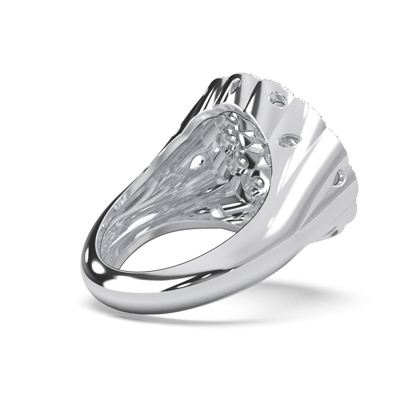 1.30 ct Moissanite Round Cluster Cluster Cocktail Ring in 10k White Gold