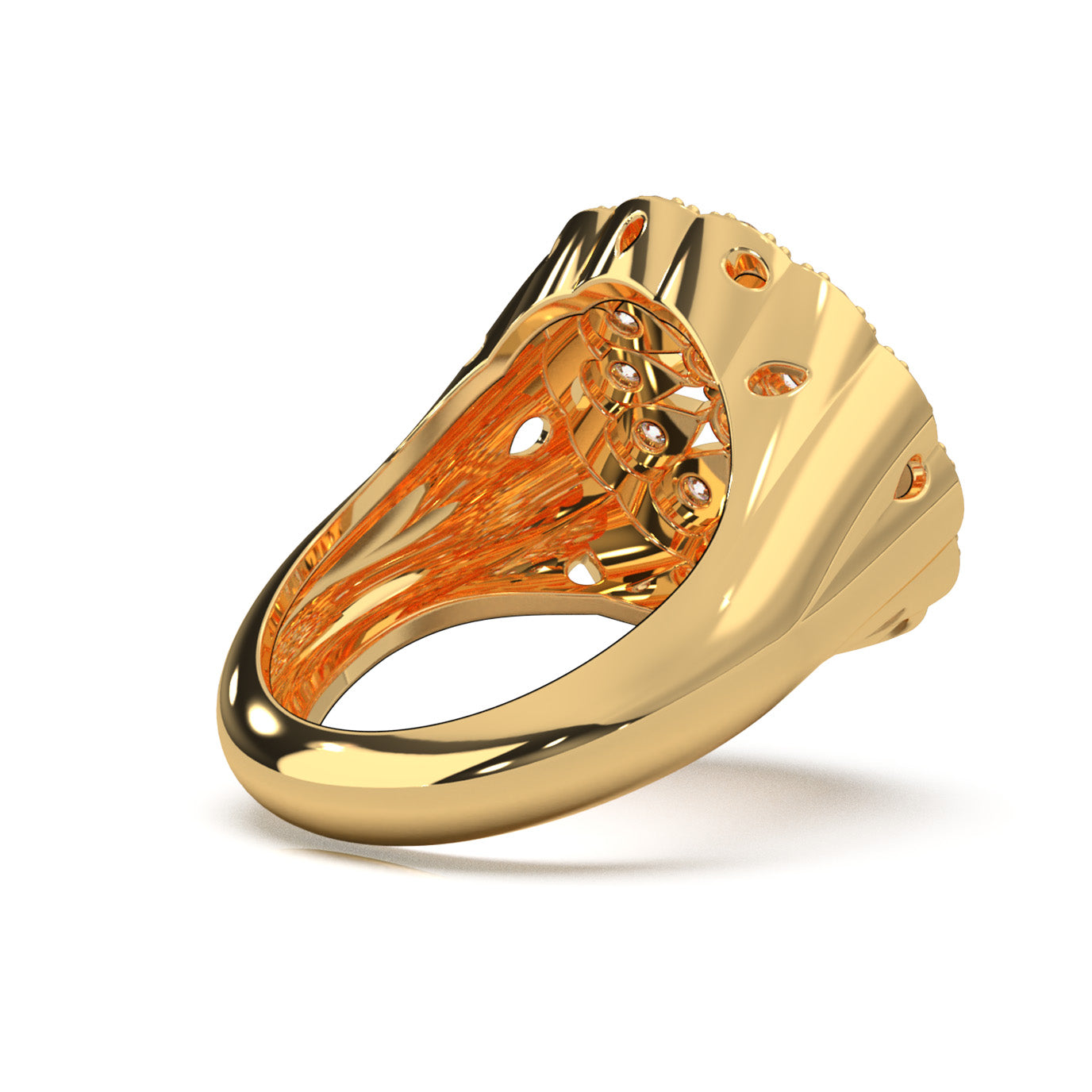 1.30 ct Moissanite Round Cluster Cluster Cocktail Ring in 14k Yellow Gold