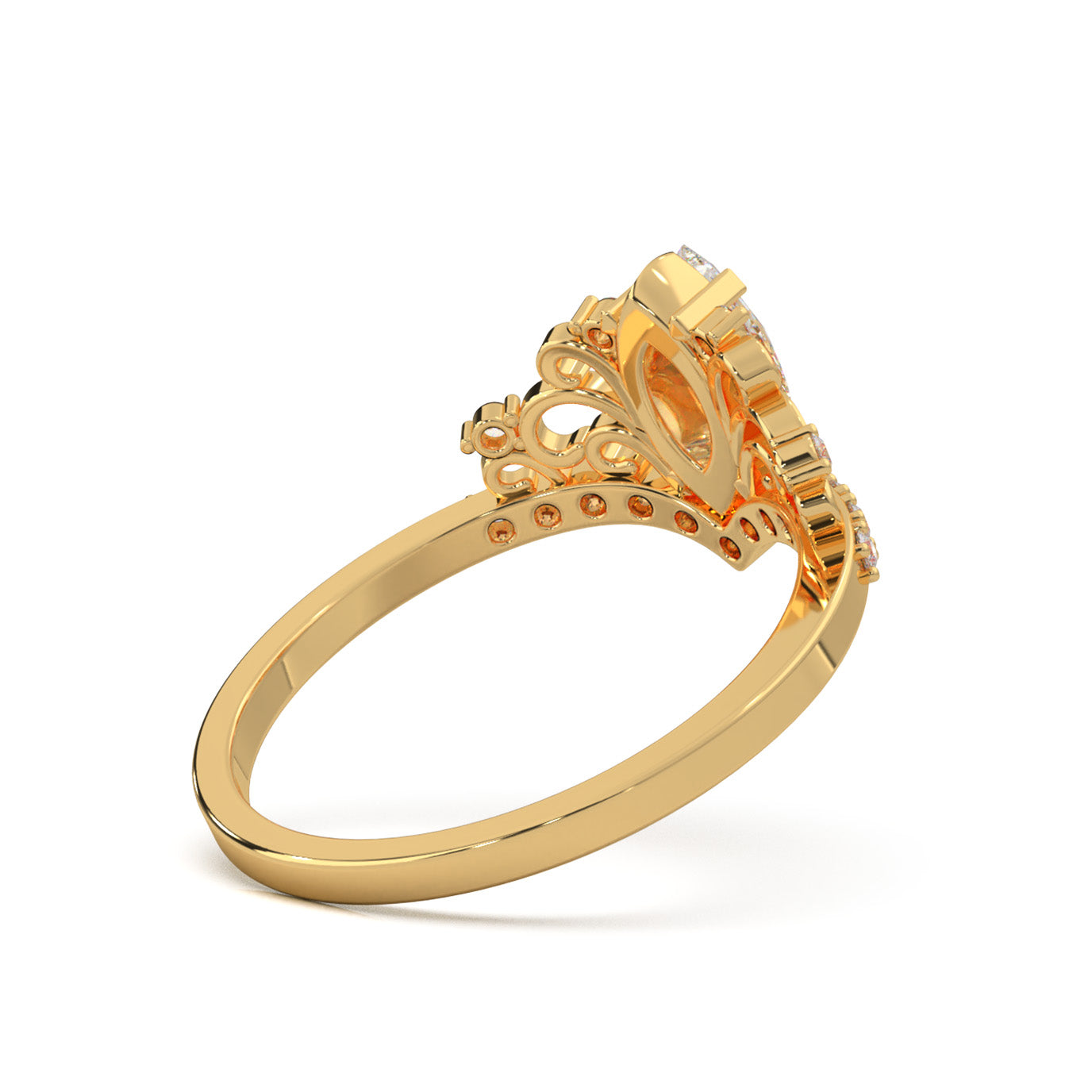 0.60 ct Moissanite Marquise Cut Fancy Promise Ring in 14k Yellow Gold