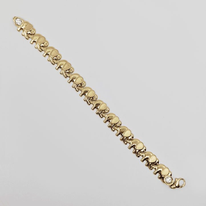 10k Yellow Gold Elephant Bracelet