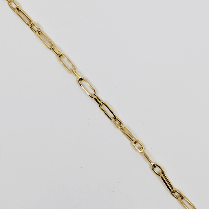 14k Yellow Gold Paperclip Bracelet