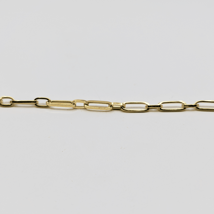 14k Yellow Gold Paperclip Bracelet