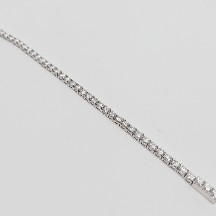 Sterling Silver 4mm Bracelet with Brilliant Cut Moissanite